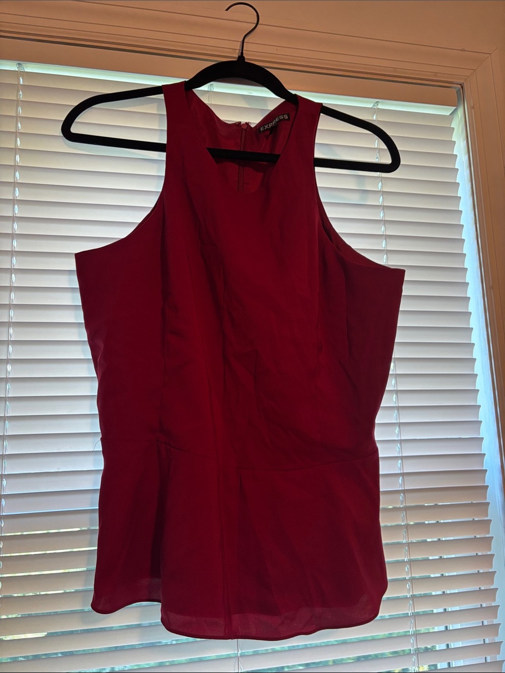 Express Women's Deep Red Sleeveless Shell Top